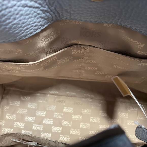 NWT  MICHAEL MICHAEL KORS  HAMILTON   PALE BLUE   LG NS TOTE  LEATHER - Picture 6 of 11